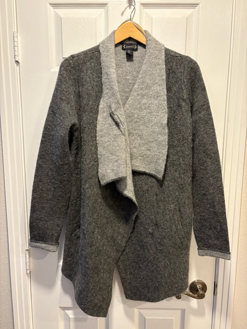 Nanette Lepore Two-Tone Gray Open Front Cardigan